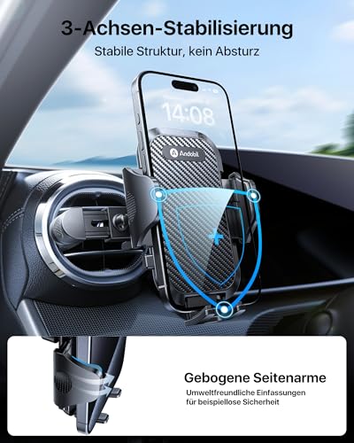 andobil Handyhalterung Auto Runde Lüftung [ 2.0 Entwurf Upgrade für Mercedes ] Handyhalterung Auto [ 2026 Neues Metall-Lüftungsclip ] für Mercedes-Benz A/B/C/E/S,Benz Zubehör Mini Cooper etc 3