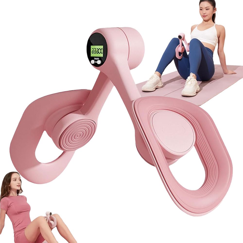 Attrezzo Ginnico per Interno Cosce Con timer,Allenatore per Muscoli del Pavimento Pelvico,Attrezzo Interno Coscia,Hip Trainer,Bodybuilding Fitness Perdita di Peso Dimagrante Attrezzo (rosa)