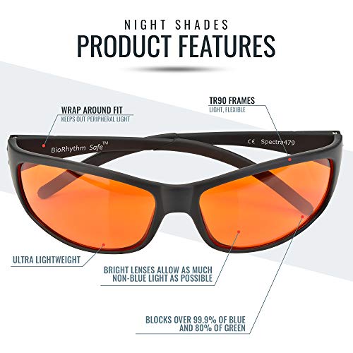 Spectra479 Nighttime Blue Light Glasses (Amber Wraparound) — view 8
