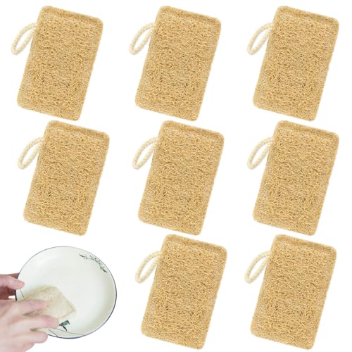 8 estropajos biodegradables de luffa natural, fibras naturales para compost, estropajo cocina, estropajo natural