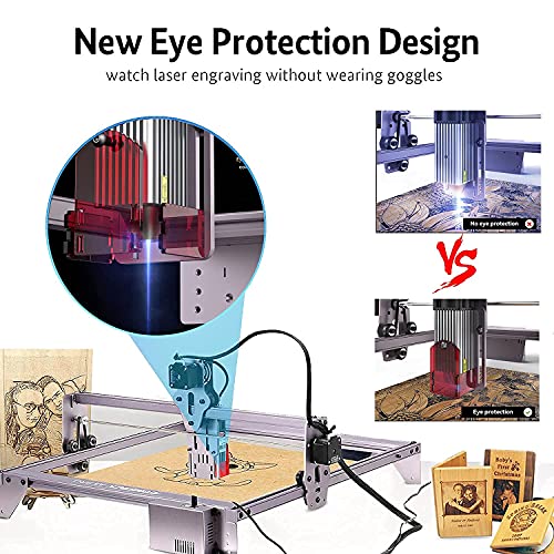 Atomastack A5 Pro Laser Engraver Machine, 40W Eye Protection Cnc Laser Cutter Engraver Machine With 5-5.5W Optical Power, Diy Laser Engraving Machine For Wood/Metal/Leather/Acrylic, 410X400Mm #TOP1