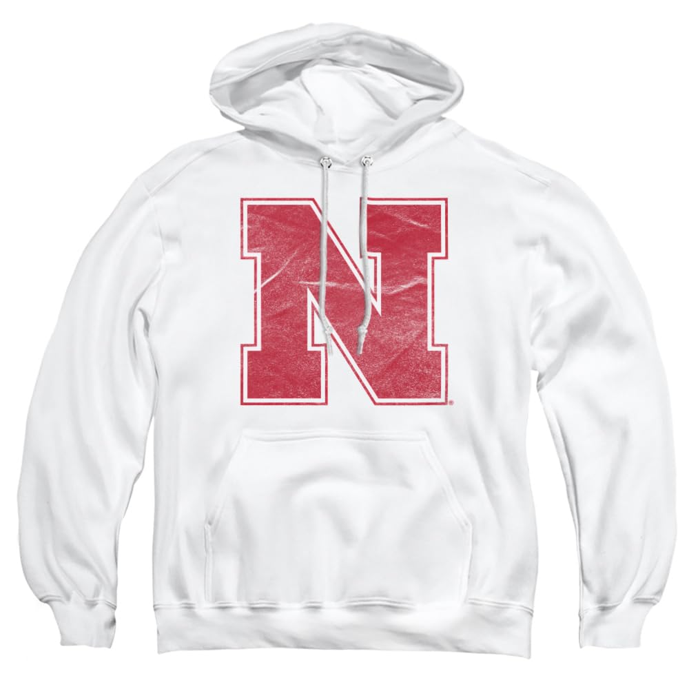 University of Nebraska Official Distressed Primary Unisex Adult Pull-Over Hoodie