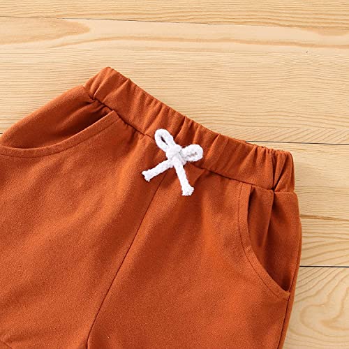 Image of BeQeuewll Toddler Baby Boy Easter Outfit Letter Bunny Print Short Sleeve T-Shirt and Shorts Summer Clothes Set