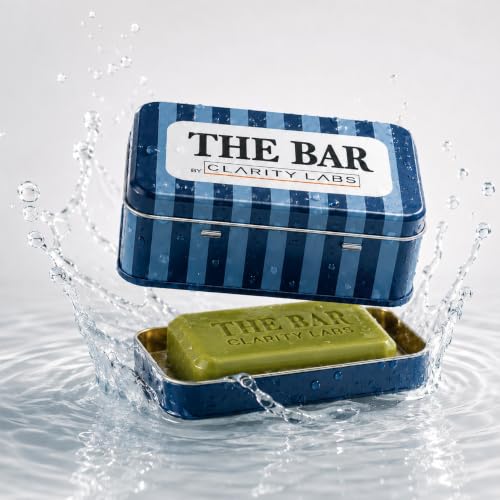 Image of Clarity Labs Muscle Relief Soap Bar 75g Single Bar With Collectible Tin Box, Active Blend Peppermint & Camphor Oil For Anti Bacterial, Anti Odor & Reduces Post Workout Soreness & Stiffness For Men & Women