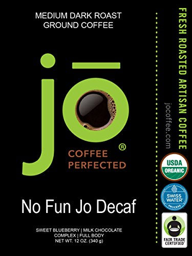 Jo Coffee COMINHKG085270 No Fun Jo Decaf: 12 Oz, Organic Decaf Ground Coffee, Swiss Water Process, Fair Trade Certified, Medium Dark Roast, 100% Arabica Coffee, Usda Certified Organic thumb #1