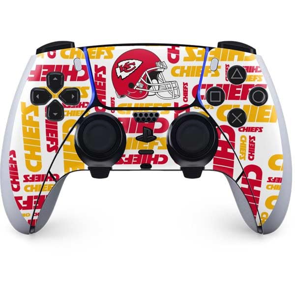 Skinit Decal Gaming Skin Compatible with PS5 DualSense Edge Pro Controller - Officially Licensed NFL Kansas City Chiefs White Blast Design