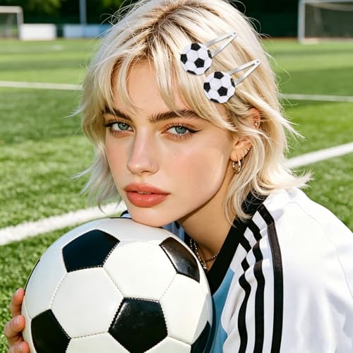 Pinzas de cabello con diseño de fútbol 6 piezas miniatura 5