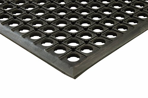 Erie Tools 2x3 Black Rubber Drainage Floor Mat 24in. x 36in. Anti-Fatigue Anti-slip
