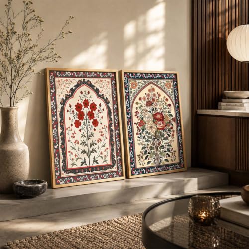 Image of kotart - Pichwai Art Painting for Wall Decoration Wall Poster With frames Traditional Indian Art Madhubani Paintings for Living Room Framed Painting Home Room Bedroom Office Decor Paintings Home Decoration Indian Decor Frames set of 2 (1, (14x20 Inch), Framed)