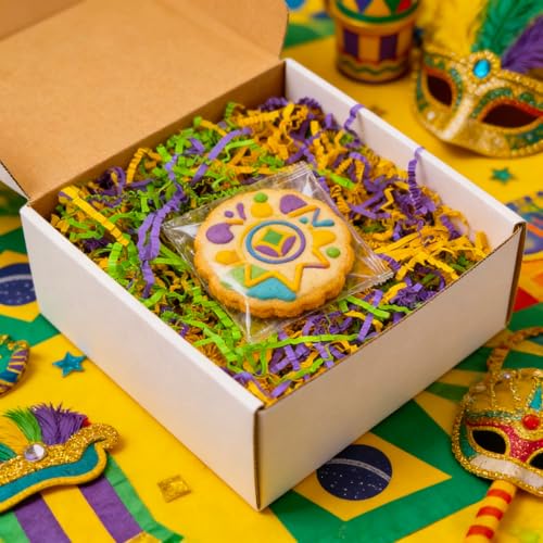 Image of Zankubom 1 /2LB Easter Golden Green Purple Crinkle Cut Paper Shred Filler Great for Gift Wrapping, Basket Fillers, Birthday, Gift Wrapping, Anniversary, Easter Mardi Gras Party Decor Filling Supplies