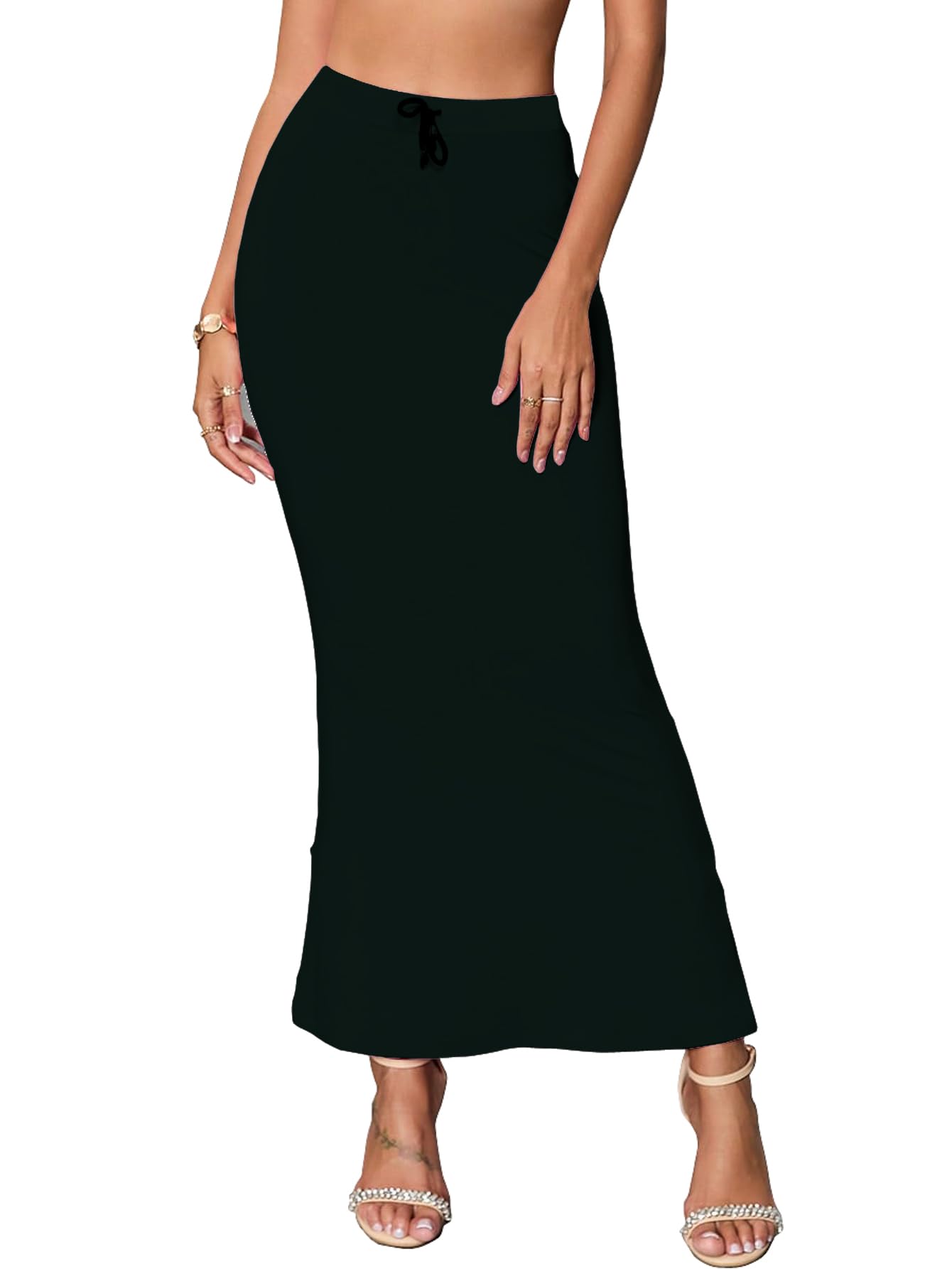 Sugathari Traditional Micro Fiber Solid Saree Shapewear for Women (SW FISHCUT)