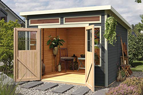 Preisvergleich Produktbild Unbekannt Karibu Gartenhaus Tinkenau 8 terragrau 19 mm