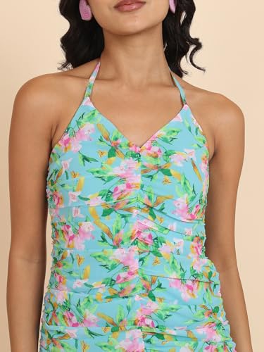 Image of Tokyo Talkies Women's Sleeveless Halter Neck Printed Dresses | Stylish Dresses | Casual Dresses