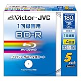 Victor 映像用BD-R 保護コート仕様(ハードコート)1回録画用 4倍速 25GB ワイドワイドホワイトプリンタブル 5枚 BV-R130KW5