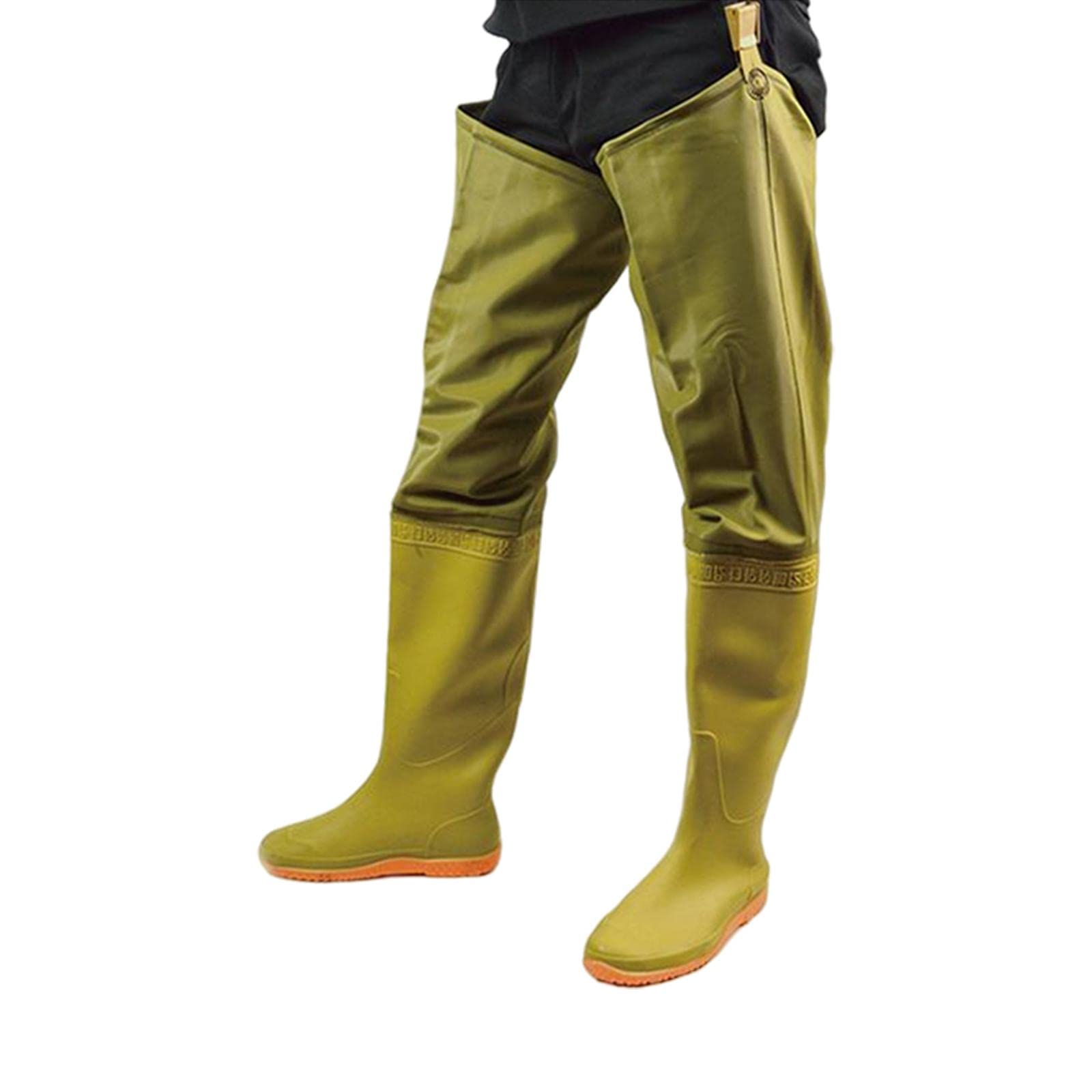 Fishing Hip Waders Bottes Imperméables Légères Respirantes Nylon Semelle Crantée Boucle pour Hommes Femmes Compatibles avec La Pêche Jardinage, 41