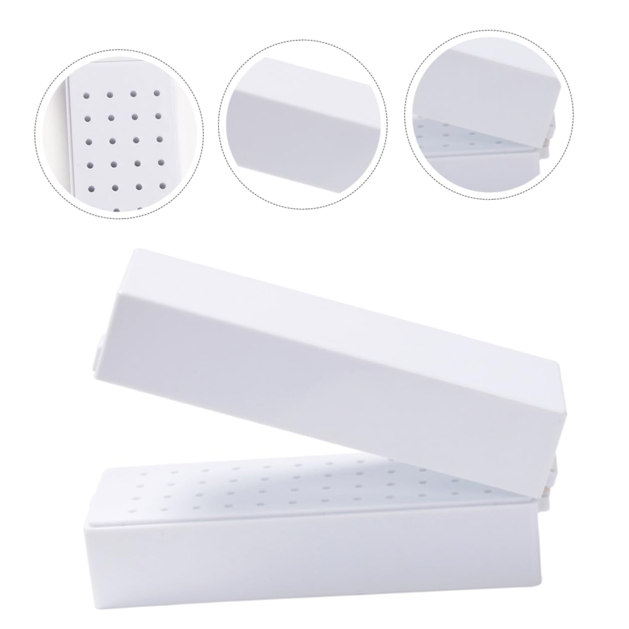 EXCEART Caja De Brocas para Uñas con 48 Agujeros Organizador Compacto para Almacenamiento De Brocas De Manicura Y Pedicura Mantiene Orden Y Limpieza En Escritorio 6.29X2.48X1.96In