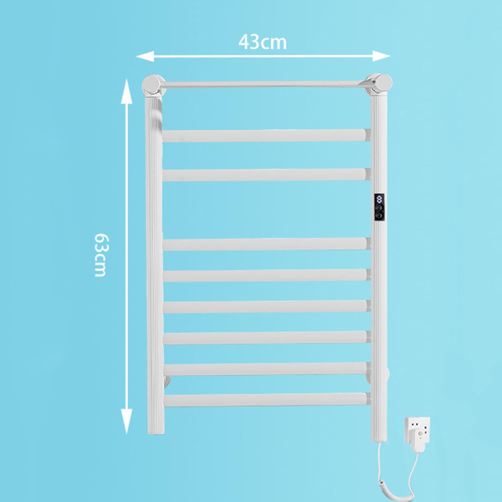 Toallero eléctrico Inteligente con calefacción, Calentador de Toallas de aleación de Aluminio para baño montado en la Pared con Temporizador, riel de Secado de Toallas con calefacc