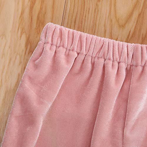 image for Argorgeous Toddler Baby Girl Flare Pants Velvet Bell Bottom Pants Ruff