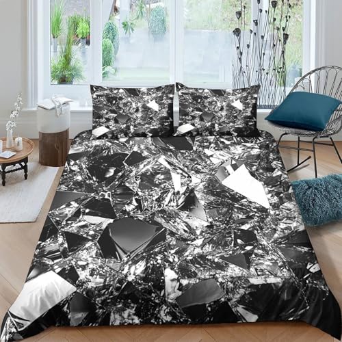 Housse couette verre brisé anti-allergie microfibre douce lit simple - 4