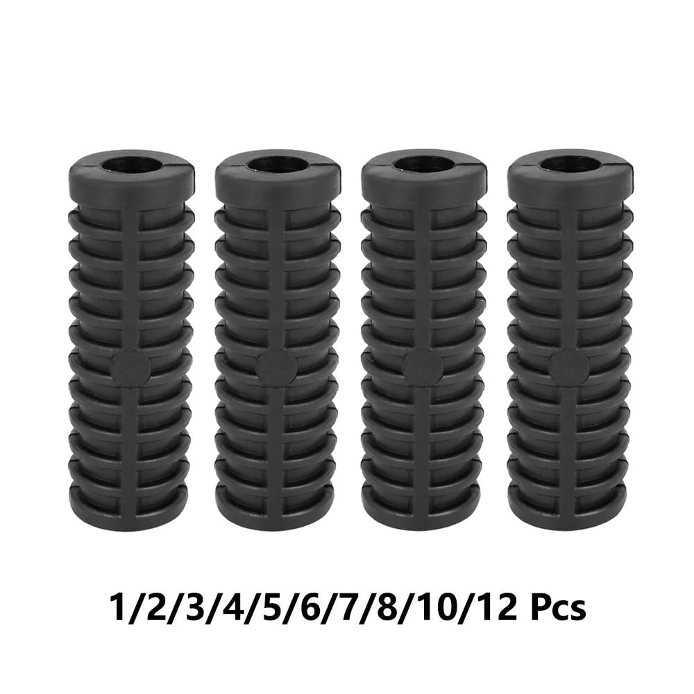Estriberas Reposapiés Goma Antideslizante De 12 Mm Diámetro Para Motocicleta, Color Negro