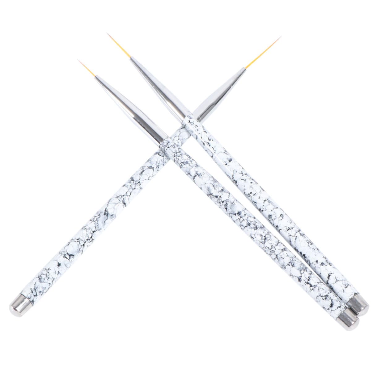 BELLIFFY3pcs Nail Brush Nail Drawing Brush Pen Nail Tools Nail Art Pen Professional Nail Kit Nail Manicure Kit Nail Striping Kit De Manicura UV Gel Painting Polish De Uñas Acrilicas