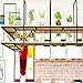 Soffitto galleggiante Scaffalatura da cucina Bar Decor Display Stand Flower Stand Black Scaffale Scaffali - Metal Iron and Wood Pot Pan Rack Portavolo Portavolo per soggiorno - 60cm/80cm/100cm/120cm