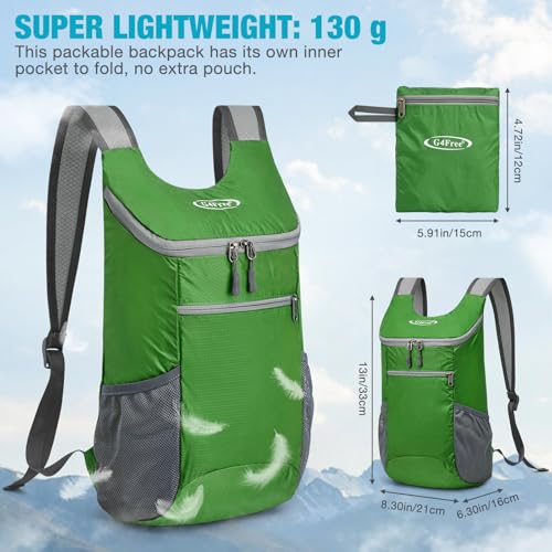 Image of G4Free Lightweight Packable Hiking Backpack for Men Women Small Hiking Daypacks Foldable Shoulder Pack Casual Outdoor Bag 11L