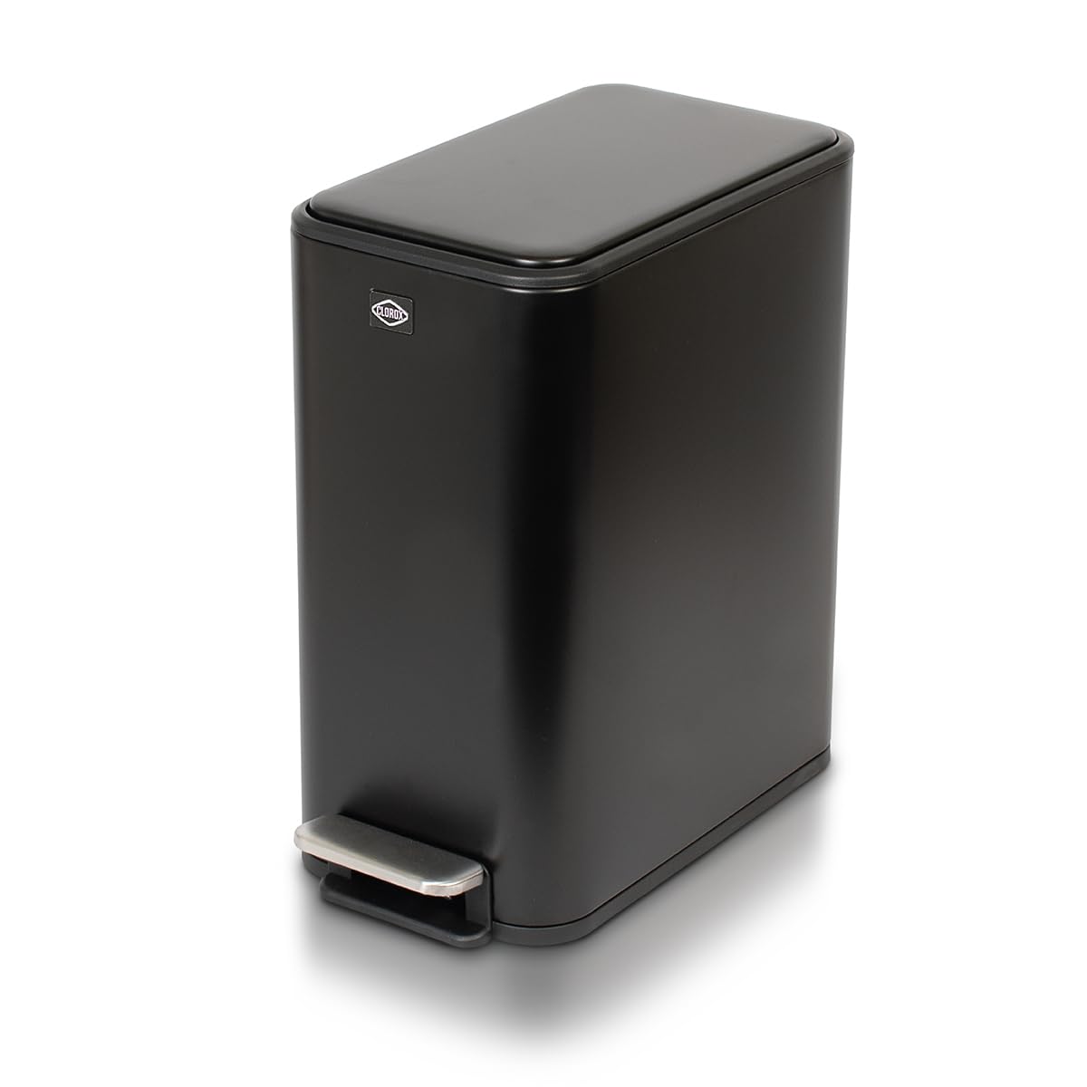 Clorox Slim Trash Can - 2 6 Gallon 10 Liter Small Metal Trash Can with Soft Close Lid