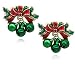 cocojewelry Christmas Red Bow Jingle Bell Post Stud Earrings Jewelry (Green)