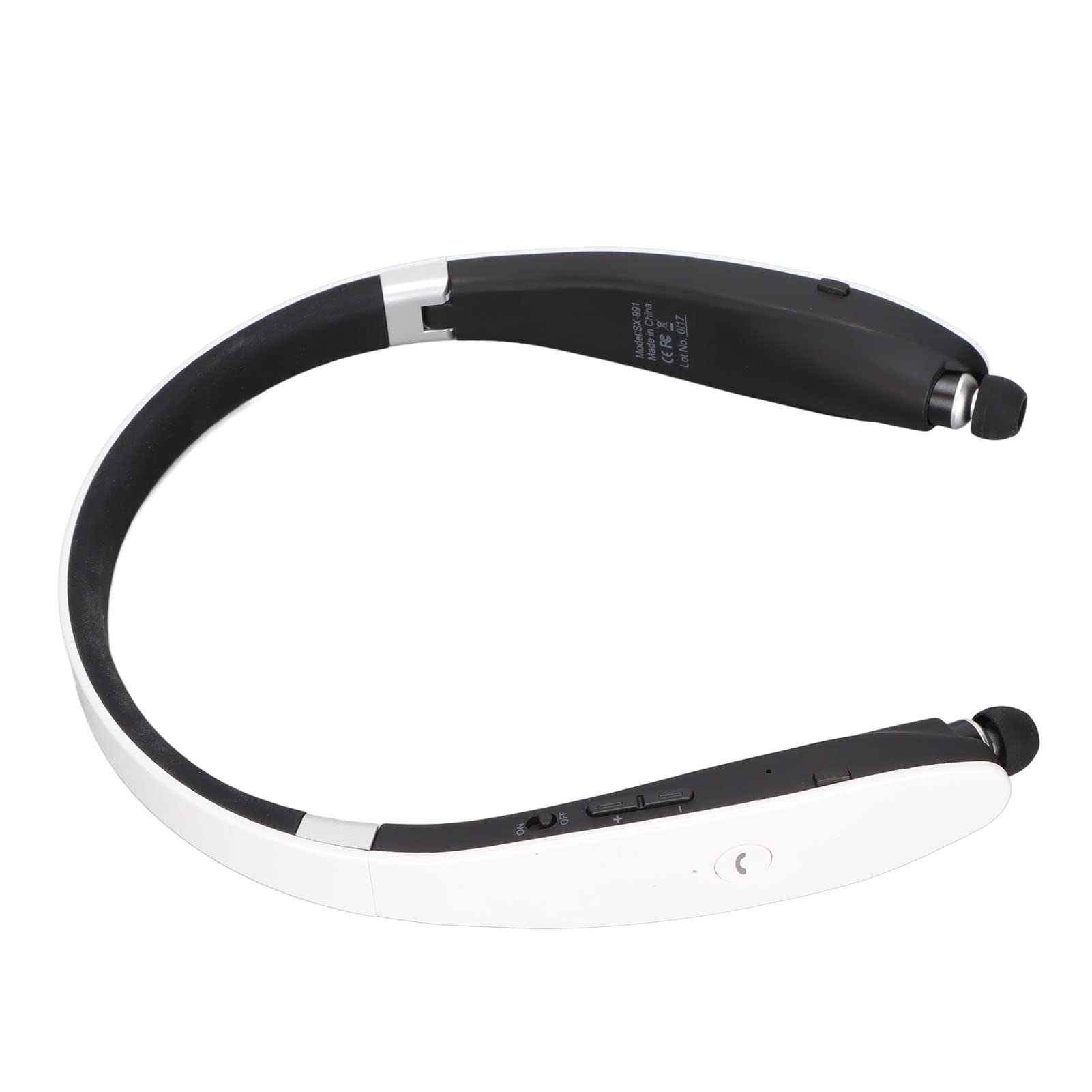 Cuffie con archetto da collo, auricolari stereo pieghevoli, retrattili, con cancellazione del rumore, con microfono per la corsa sportiva