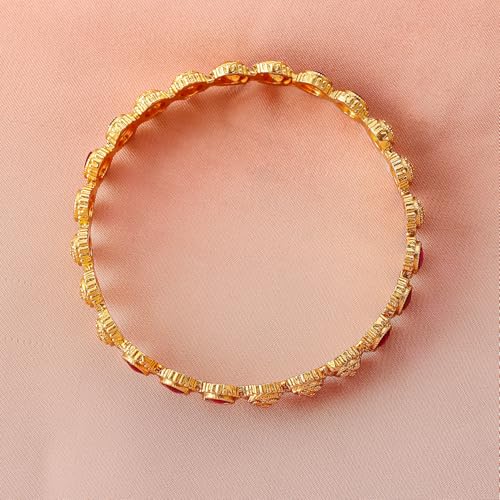 Image of Rubans Gold Plated Set of 2 Bangles Handcrafted Traditional Stylish Trendy Jewellery Gift for Women & Girls