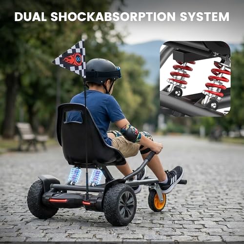 Image of Awwscooter K2 Go Kart Attachment for Self Balancing Scooter, Adjustable Seat Frame, Fits 6.5 /8 /10 Inch Balance Board Scooters, Fun Ride for Kids & Adults(Scooter Not Included)