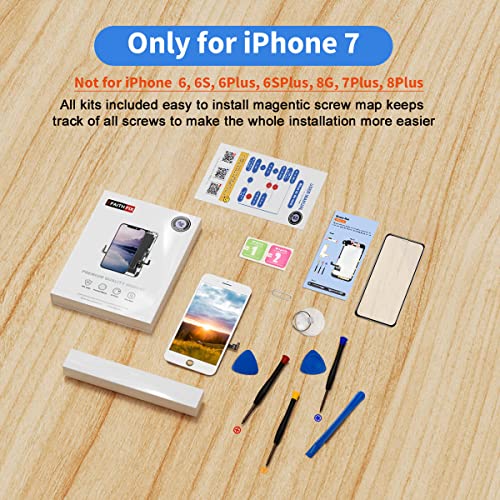 Efaithfix For Iphone 7 Lcd Screen Replacement White 4.7 Inch Frame Assembly Display 3D Touch Screen Digitizer With Repair Tools Kit Tempered Glass Screen Protector For A1660, A1778, A1779 (White) #TOP7