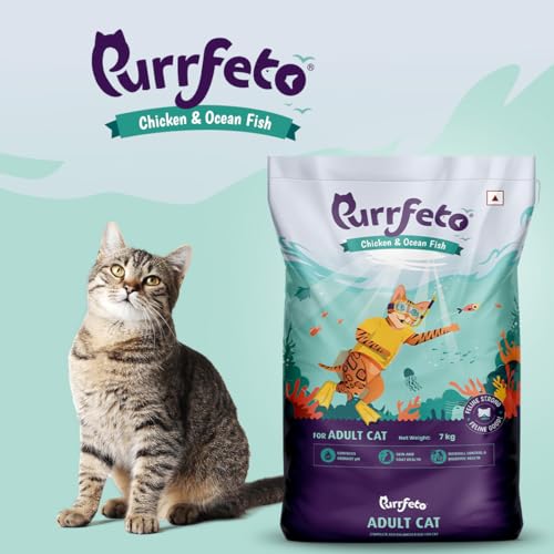 Image of Purrfeto Adult Dry Cat Food | Chicken & Rice | 1.2 kg Ingredients | 40% Reduction in Urinary Track Diseases |Anti Hairball Formula |Healthy Skin & Coat |Improves Digestive Health