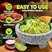 2 Mortar and Pestle Set - Guacamole Bowl Molcajete Mexicano 3.5 Cups - Natural Stone Grinder for Spices, Seasonings, Pastes, Pestos and Guacamole - Extra Bonus Avocado Tool
