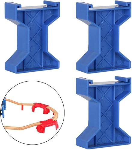 Miniatura 2 de 3 unids/set tren puente muelles de madera ferroviario accesorios modelo puente tren, estilo A azul