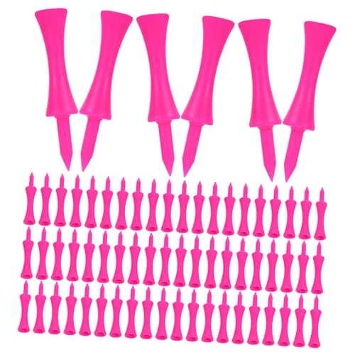 GOOHOCHY 100pcs Golf Tees Unbreakable Plastic Golf Accessories for Driving Range Practice Short Castle Tees for Adults Easy Installation Stable Performance