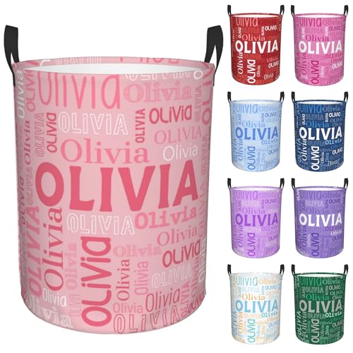 Image of Custom Name Laundry Hamper, Personalized Laundry Basket with Name for Boys Girls Kids Men Women, Customized Name Dirty Clothes Basket Gifts for Clothes Toy Bathroom Bedroom Laundry Room Dorm