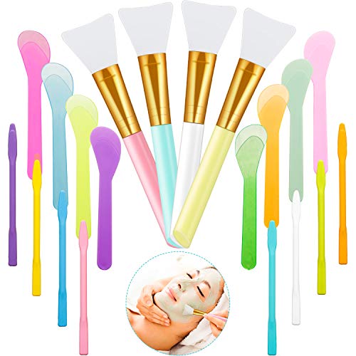 Silicone Stir Sticks Set 4 Pieces Silicone Epoxy Brushes Silicone Makeup Brush 8 Pieces Reusable Silicone Stirring Rods 8 Pieces Resin Mixing Spoons for Cosmetic Epoxy Glitter Tumblers DIY Crafts