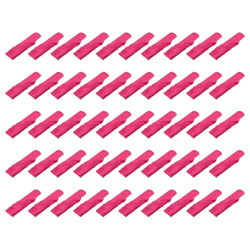 QUARKZMAN 50Pcs Serviettes de Table en Satin Rouge Rose Polyester Carré Lumineux Serviette de Table en Tissu Serviette de Table pour Événement Décoration de Table de...