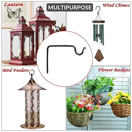 Image of Metal Wall Hook Hanging Plant Bracket | Decorative Straight Plant Hanger for Pots, Bird Feeders, Planters, Lanterns, Cotton, Wind Chimes Indoor Outdoor (Pack of 1)