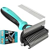 Spring Blossoms-2 in 1 Professional Grooming Rake for Cats & Dogs-Dematting Comb for Easy Mats & ...