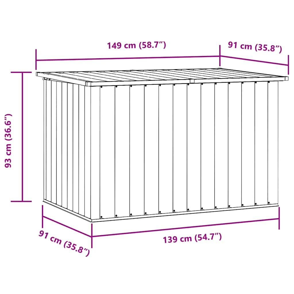 Baule da giardino marrone, 149 x 99 x 93 cm, resistente alle intemperie, con robusto telaio in acciaio zincato, per cuscini, coperte, giocattoli e attrezzi da giardino, ideale per terrazze