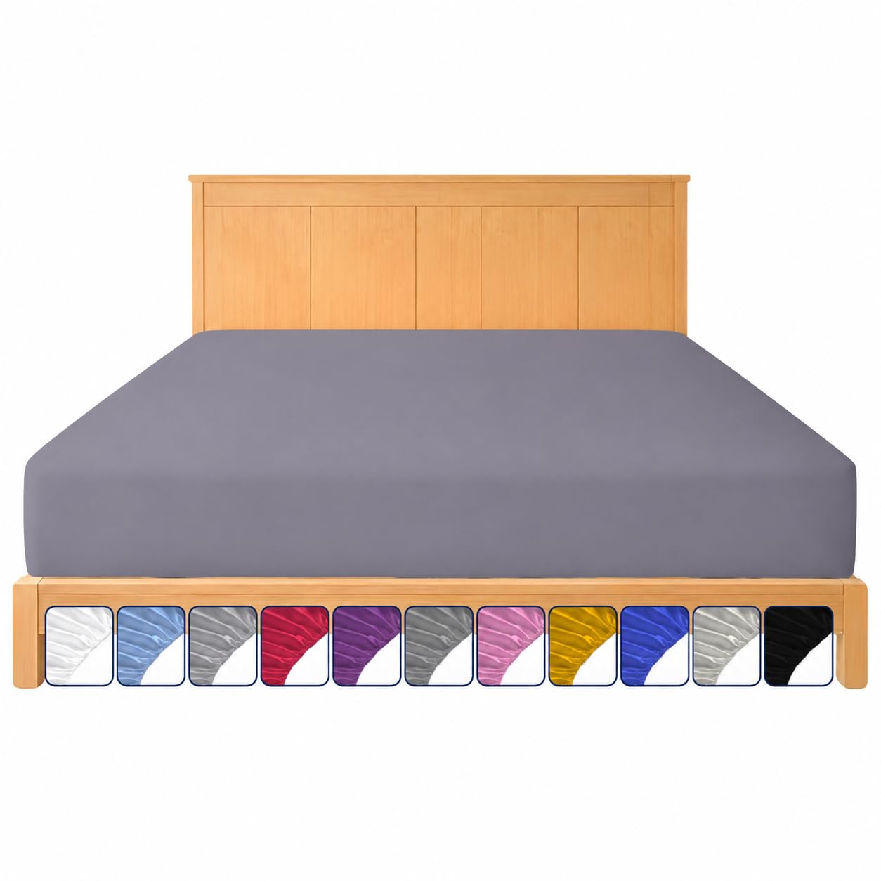 Single Fitted Sheet Charcoal 25cm Extra Deep Pocket - OEKO-TEX Certified - All Round Elastic Microfibre Fitted Bed Sheet - Hotel Quality, Wrinkle & Fade Resistant Bottom Sheets (Single 25 cm)