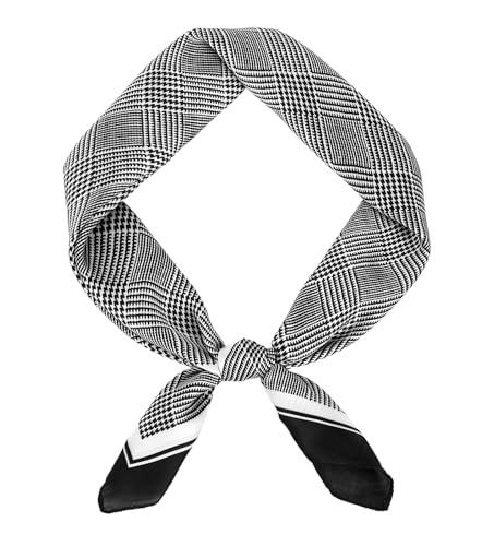 Image of GERINLY Stripe Neckerchief for Men, Minimalism Square Scarf with Lines Pattern, Classic Bandana Silk Feel