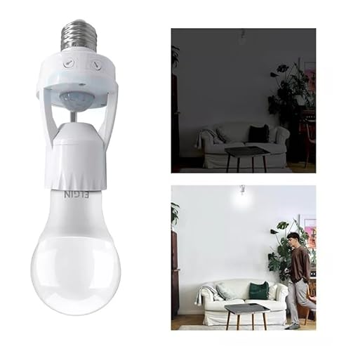 Sensor de Presença Bivolt para Lâmpada com Fotocélula - Soquete E27, Detecção de Movimento e Economi