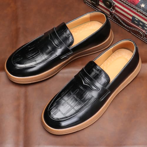 Men's Casual Dress Flat PU Leather Loafers – Lightweight, Comfortable Slip-On Walking Shoes2