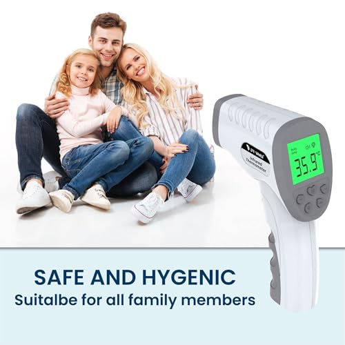 Image of DR VAKU Infrared Digital Thermometer For Fever, Non-Contact Laser Infrared Thermometer Temperature Gun [Battery Included] - Grey, Plastic