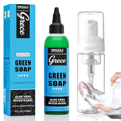 Green Soap Tattoo Reinigung Kit 120ml Clean Tattoo Seife mit Schaumflasche 100ml für Tattoos Zubehör Piercing Reinigung