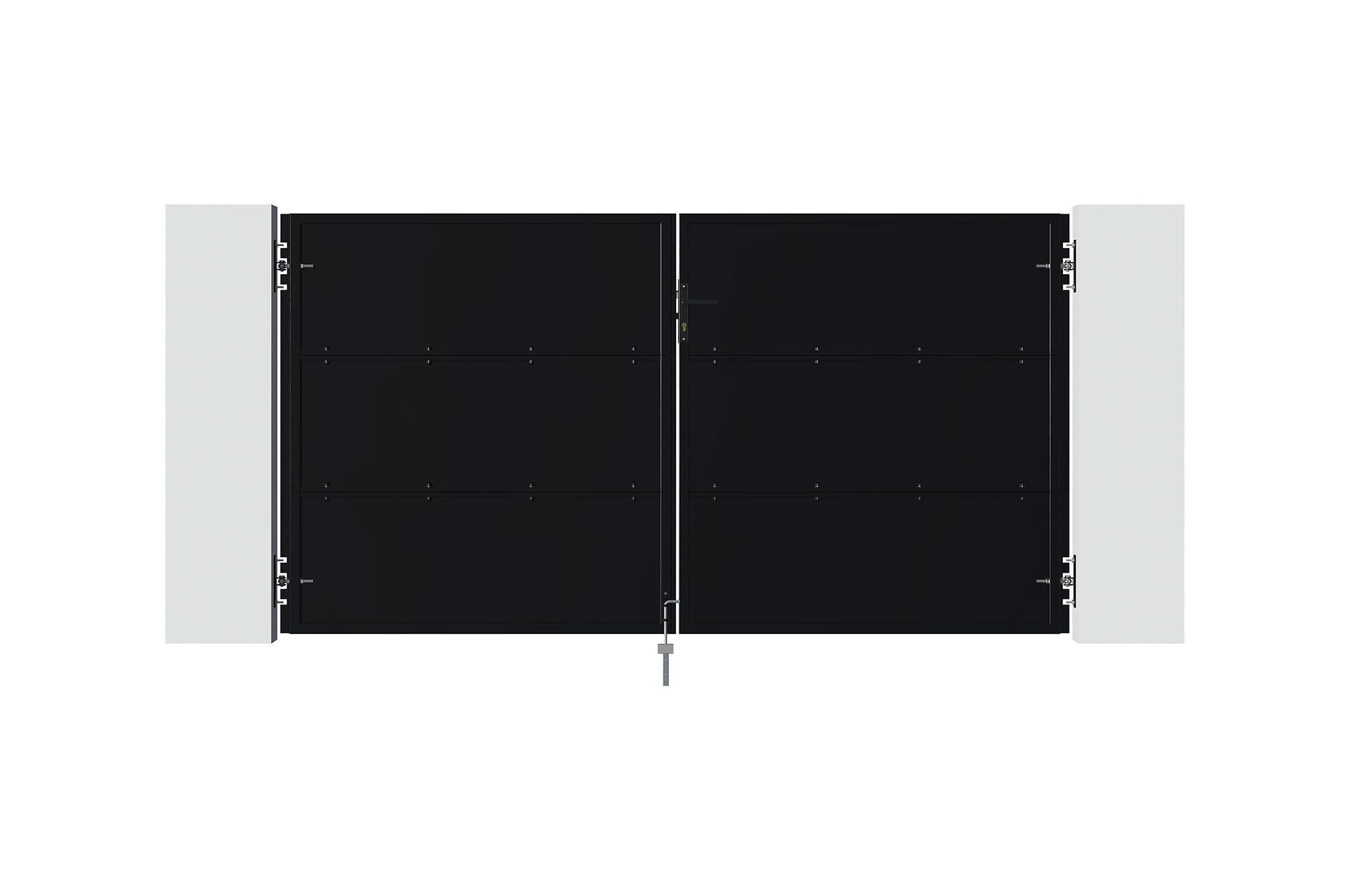 Casanoov Portail acier battant 3m NALI H.160cm Noir mat